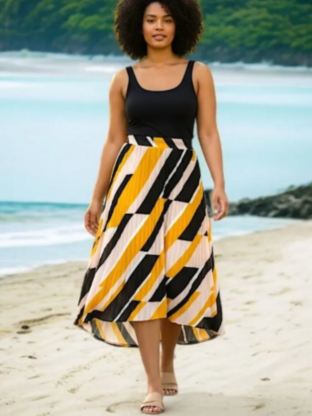 NEW W/ TAG: Lane Bryant Hi Low Pleated Flowy Skirt 18-20